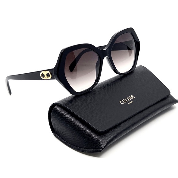 Celine Accessories - CELINE SUNGLASSES CL40166I 01K 56/18/145 Black Hexagon Shape